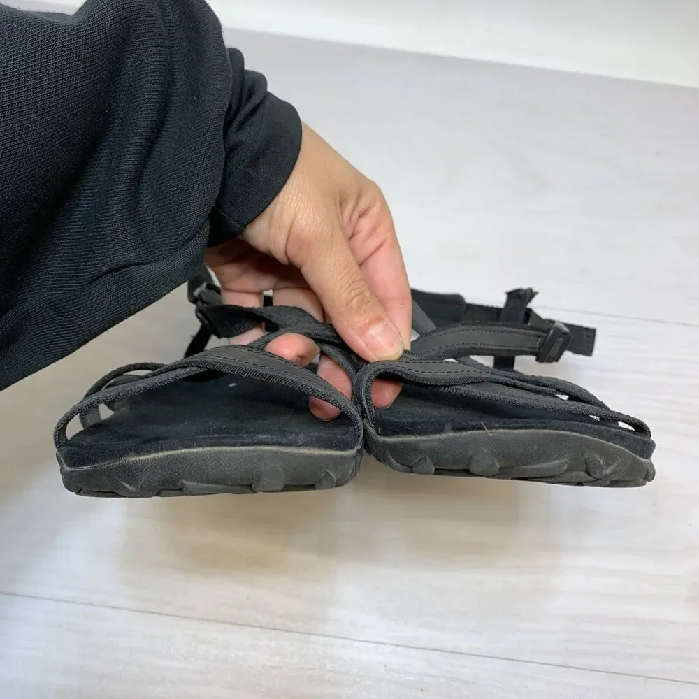 Merrell Terran Ari Lattice Sandals Womens 10 Black  Leather Strappy Sport Hiking